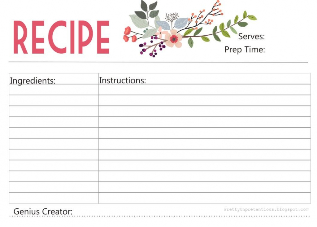 Enjoy A Free Printable Recipe Card Designed ,with Love,yours | Free Printable Photo Cards 4X6
