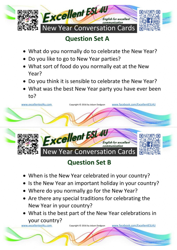 New Year Conversation Esl 2024 Most Recent Superb Finest List Of New   Esl Conversation Cards Printable Conversation Cards For Adults 