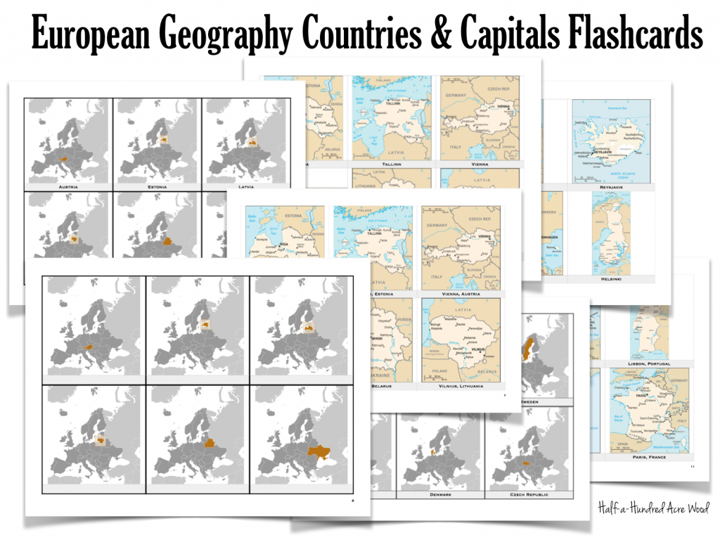 European Countries &amp;amp; Capitals Flashcards | Half-A-Hundred Acre Wood | States And Capitals Flash Cards Printable