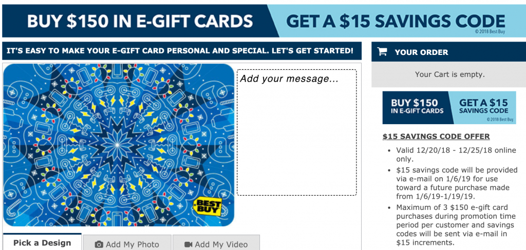 Expired] Best Buy: Get $15 Best Buy Savings Code With $150 E-Gift | Best Buy Printable Gift Card