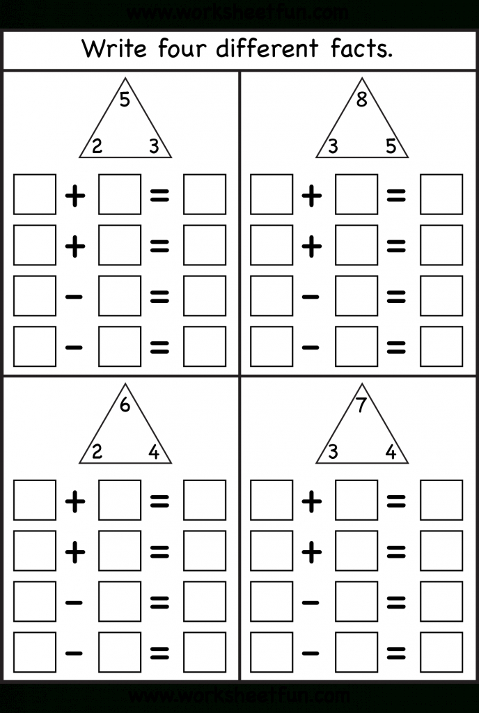 Triangle Flash Cards Addition And Subtraction Printable ...