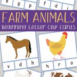 Farm Animals Beginning Letter Clip Cards   Itsy Bitsy Fun | Farm Animal Cards Printable