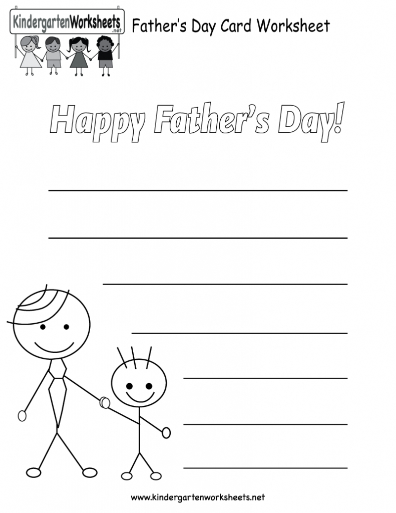 Father&amp;#039;s Day Card Worksheet - Free Kindergarten Holiday Worksheet | Printable Fathers Day Cards For Kids