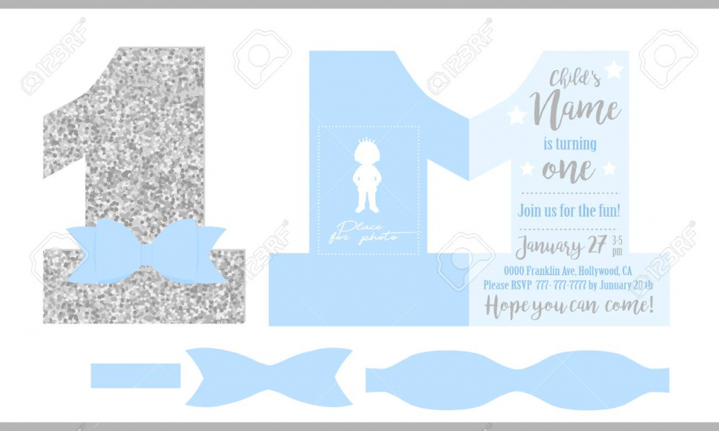 First Birthday Boy&amp;#039;s Party. Printable Invitation Card For Little | Printable Invitation Card Stock