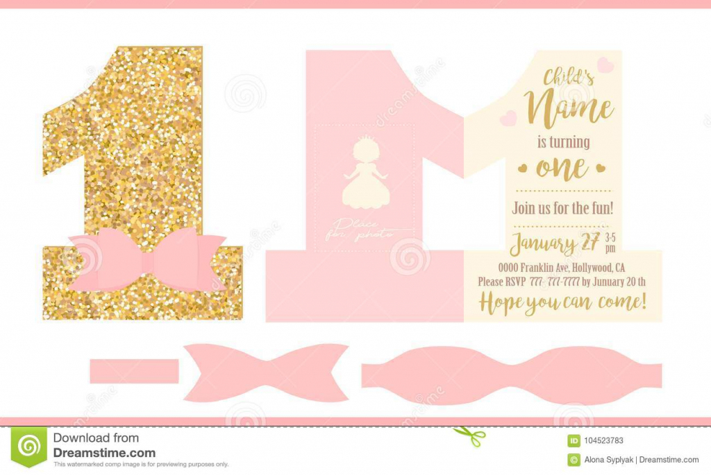 First Birthday Girl Party. Printable Invitation Card For Little | Printable Invitation Card Stock