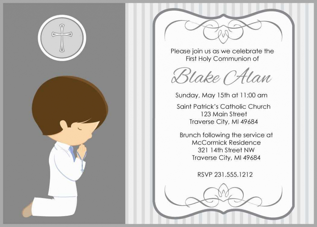 First Communion Invitations Templates - Under.bergdorfbib.co | First Holy Communion Cards Printable Free