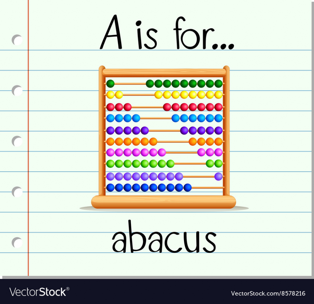 Flashcard Letter A Is For Abacus Royalty Free Vector Image | Printable Abacus Flash Cards