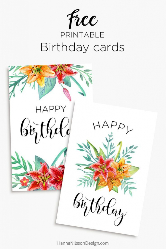 Floral Birthday Cards | Free Birthday Card Printables | Birthday | Printable Birthday Cards For Mom Funny