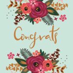 Floral Congrats   Free Printable Wedding Congratulations Card | Free Printable Wedding Shower Greeting Cards