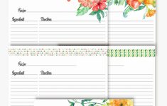 Floral Recipe Cards | Printable Love | Recipe Cards, Printable | Printable Recipe Card Template