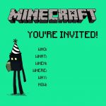 Free 10 Year Old Girls Birthday Invitation | Payton's 10Th Birthday | Minecraft Birthday Card Printable