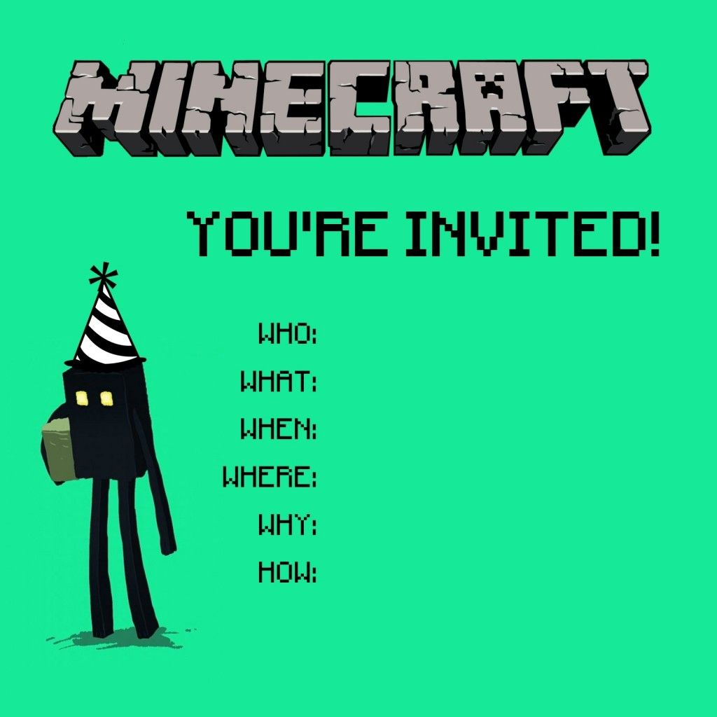 minecraft birthday card printable printable card free