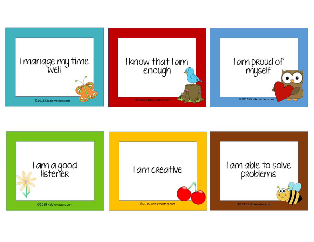 Free Affirmation Cards For Kids! - Kiddie Matters | Free Printable Positive Affirmation Cards