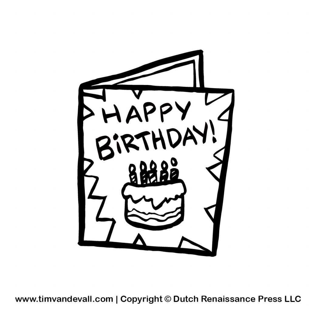 Free Birthday Card Cliparts, Download Free Clip Art, Free Clip Art | Black And White Birthday Cards Printable