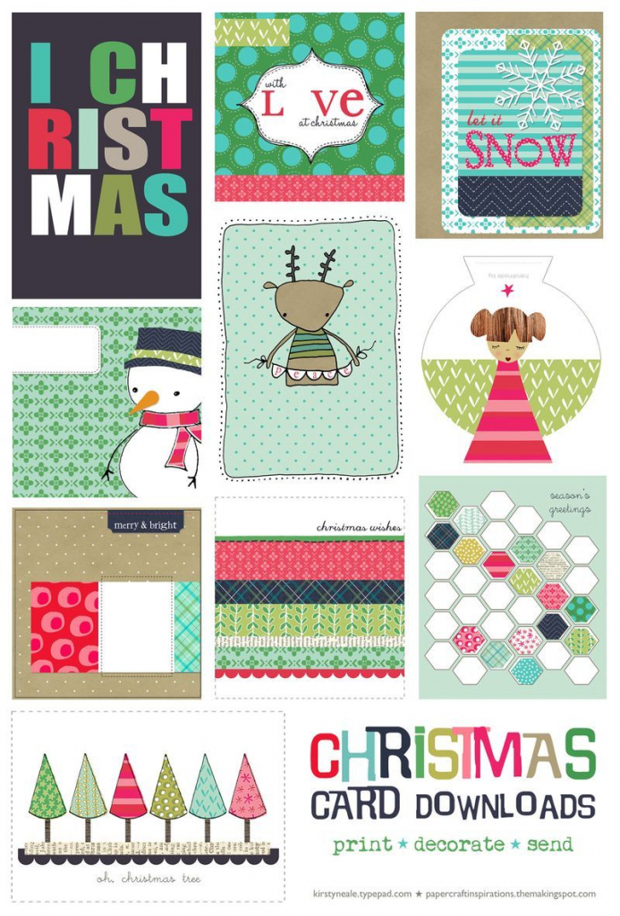 Free Christmas Card Printable Set | Printable Cards | Printable | Christmas Cards Download Free Printable