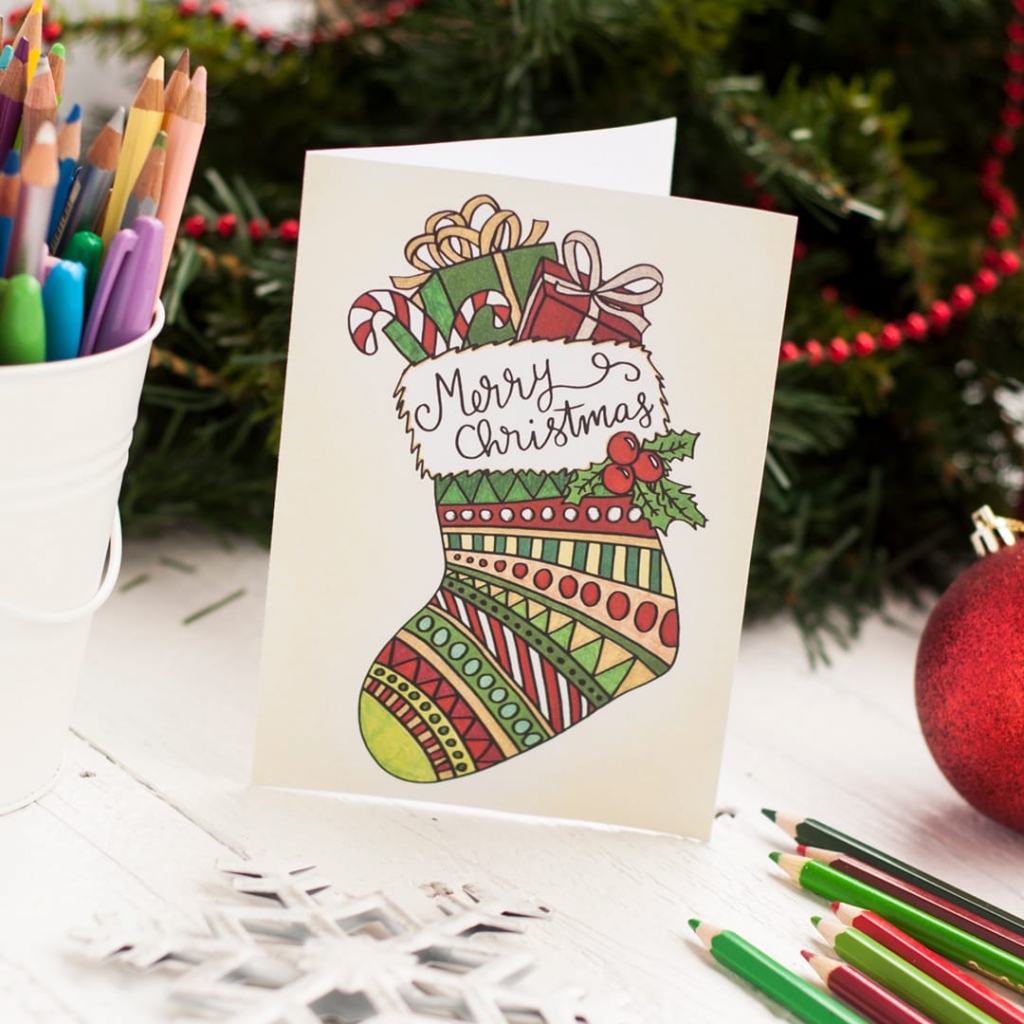 Free Christmas Coloring Card - Sarah Renae Clark - Coloring Book | Create Your Own Free Printable Christmas Cards