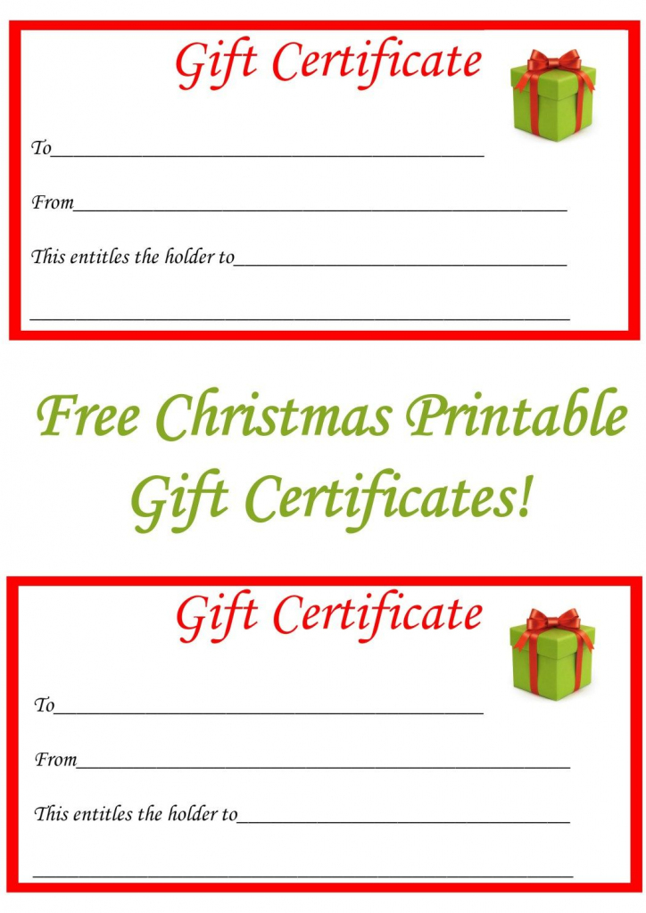 Free Christmas Printable Gift Certificates | Gift Ideas | Christmas | Free Printable Christmas Gift Cards