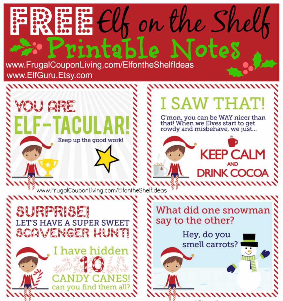 Free Elf On The Shelf Notes. | Holiday Inspirations! | Elf On The | Elf On The Shelf Printable Note Cards