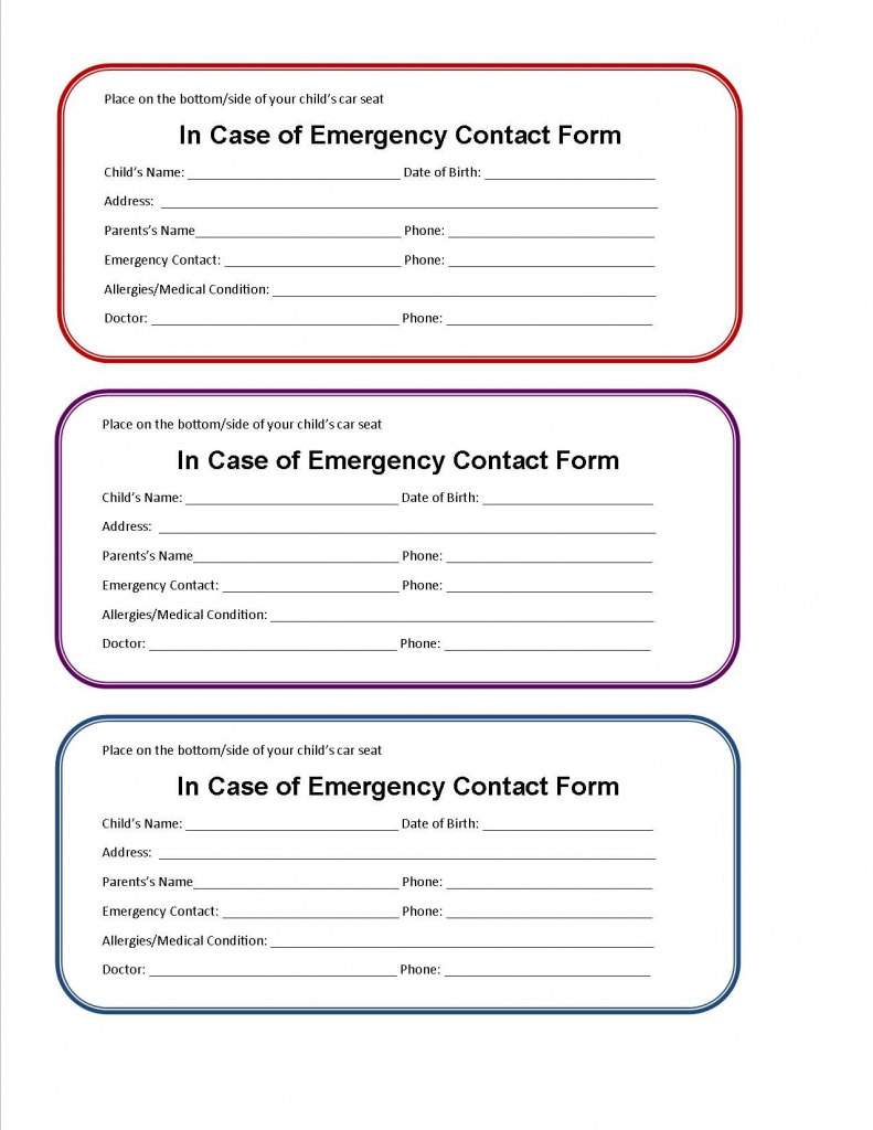 Free Emergency Contact Card Template - Kleo.bergdorfbib.co | Free Printable Id Cards Templates