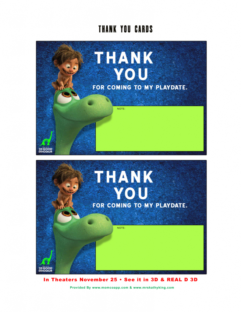 Free Good Dinosaur Play Date Party Printable #gooddinoevent | Free Printable Play Date Cards