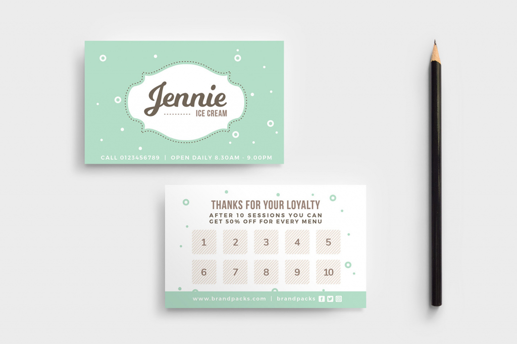 Free Loyalty Card Templates - Psd, Ai &amp;amp; Vector - Brandpacks | Free Printable Loyalty Card Template