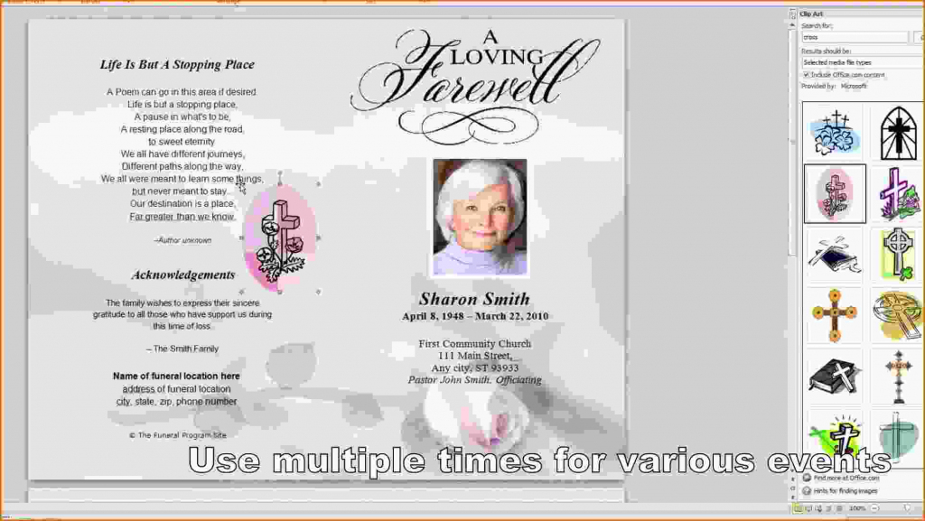 Free Memorial Service Program Template - Kleo.bergdorfbib.co | Free Printable Memorial Card Template