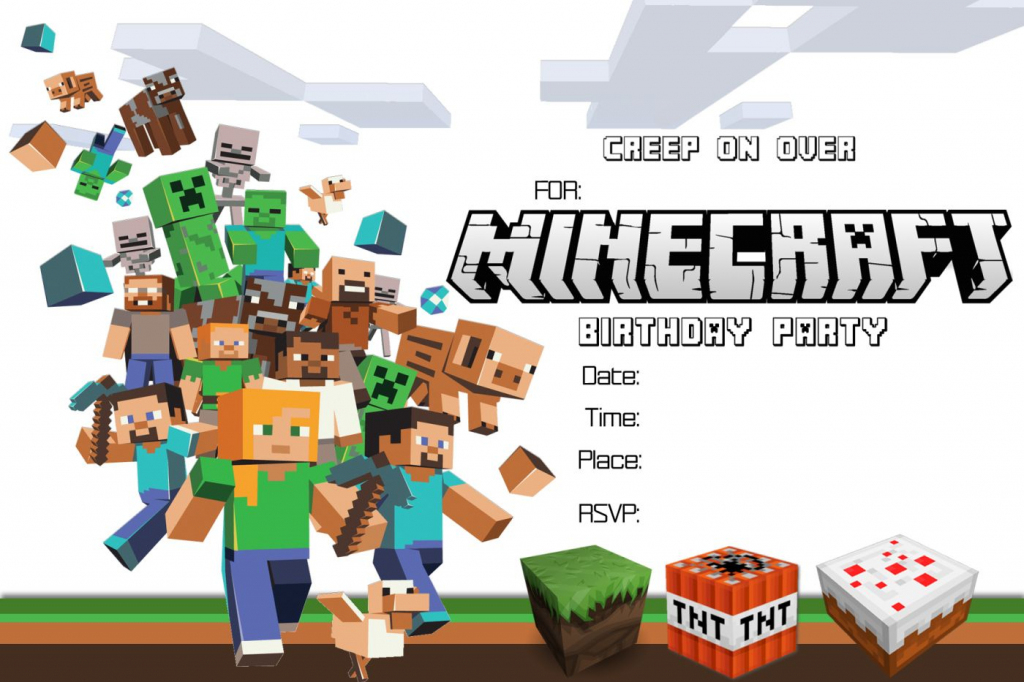 Free Minecraft Birthday Invitation Printable!!!! | Craftysusanita | Minecraft Birthday Card Printable