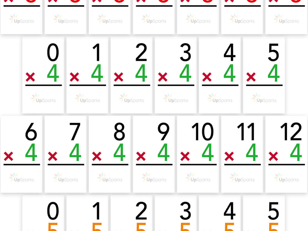 Free Multiplication Flash Cards Printable Sheets From Upsparks | Times Table Cards Printable