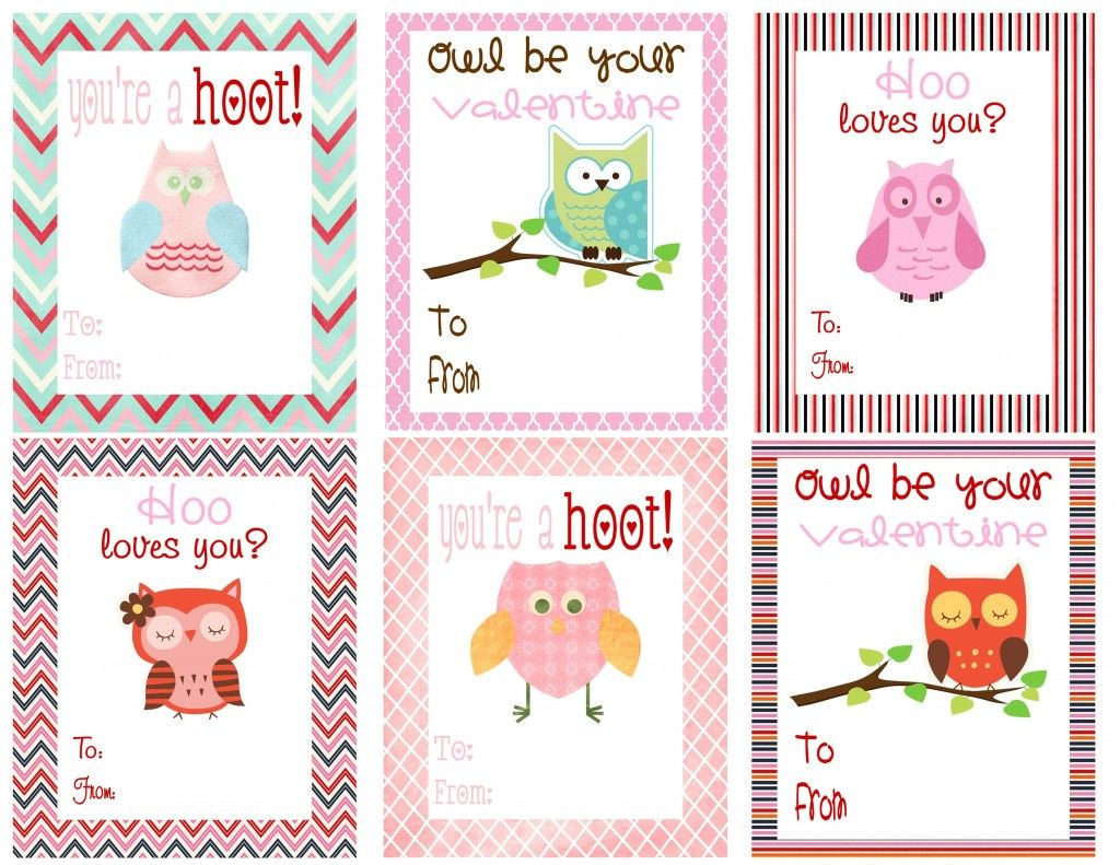 Free Owl Printables | Free Printable Valentine&amp;#039;s Day Cards For Kids | Free Printable Owl Valentine Cards