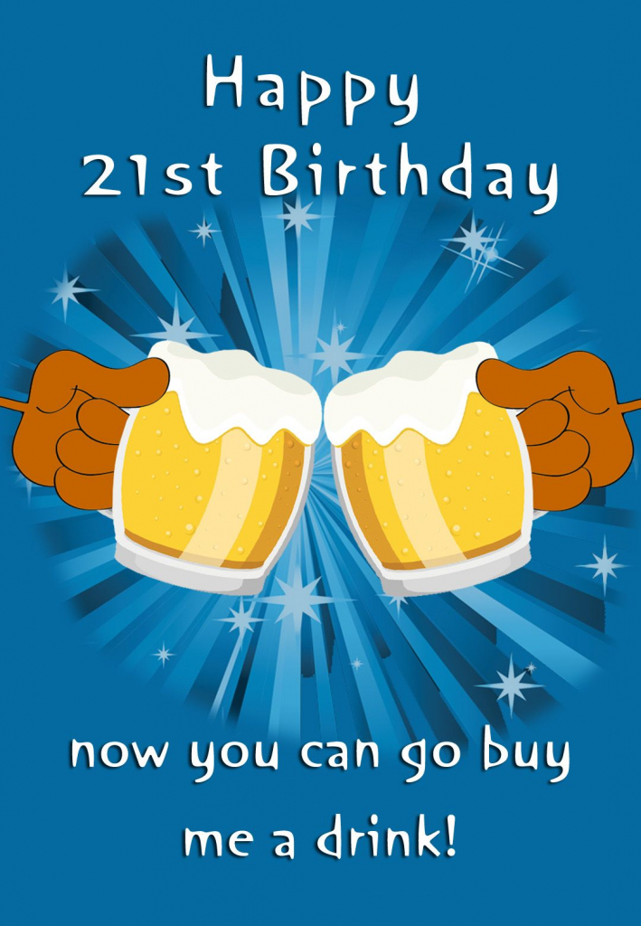 Free Printable 21St Birthday Greeting Card | *♧* Greeting Cards | 21St Birthday Cards Printable