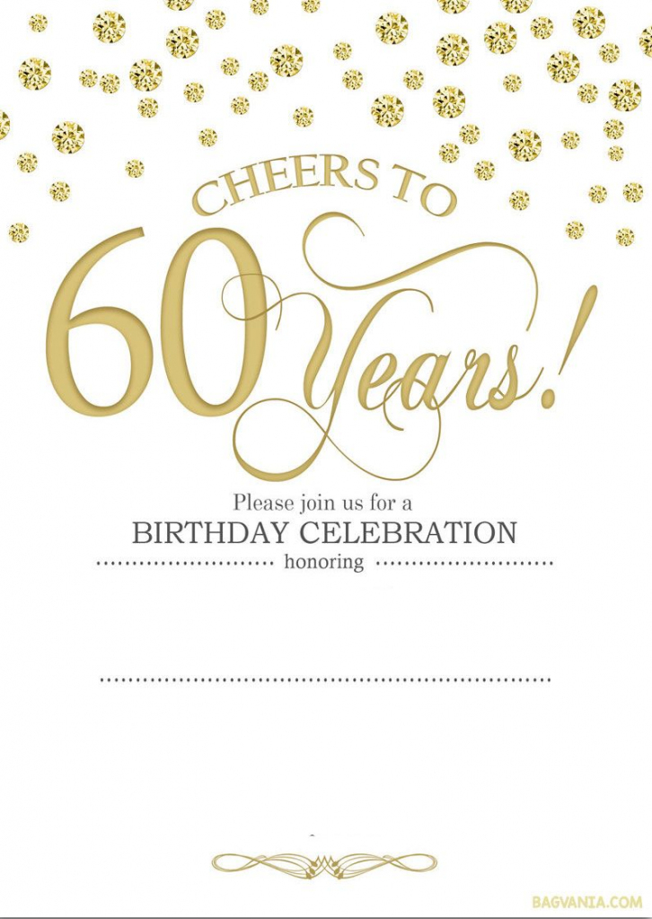 Free Printable 60Th Birthday | Kellies 50Th Bday Ideas | 60Th | 75Th Birthday Invitation Cards Printable