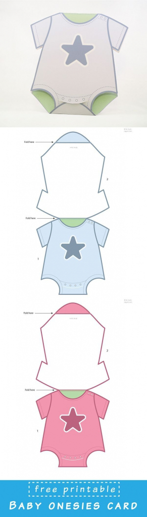 Free Printable Baby Onesies Card Template. Just Dowload And Assemble | Free Printable Baby Cards Templates