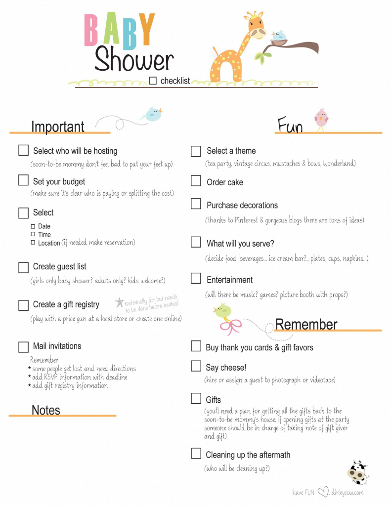 Free Printable Baby Shower Checklist |  Paste The Link Below Into | Free Printable Baby Registry Cards