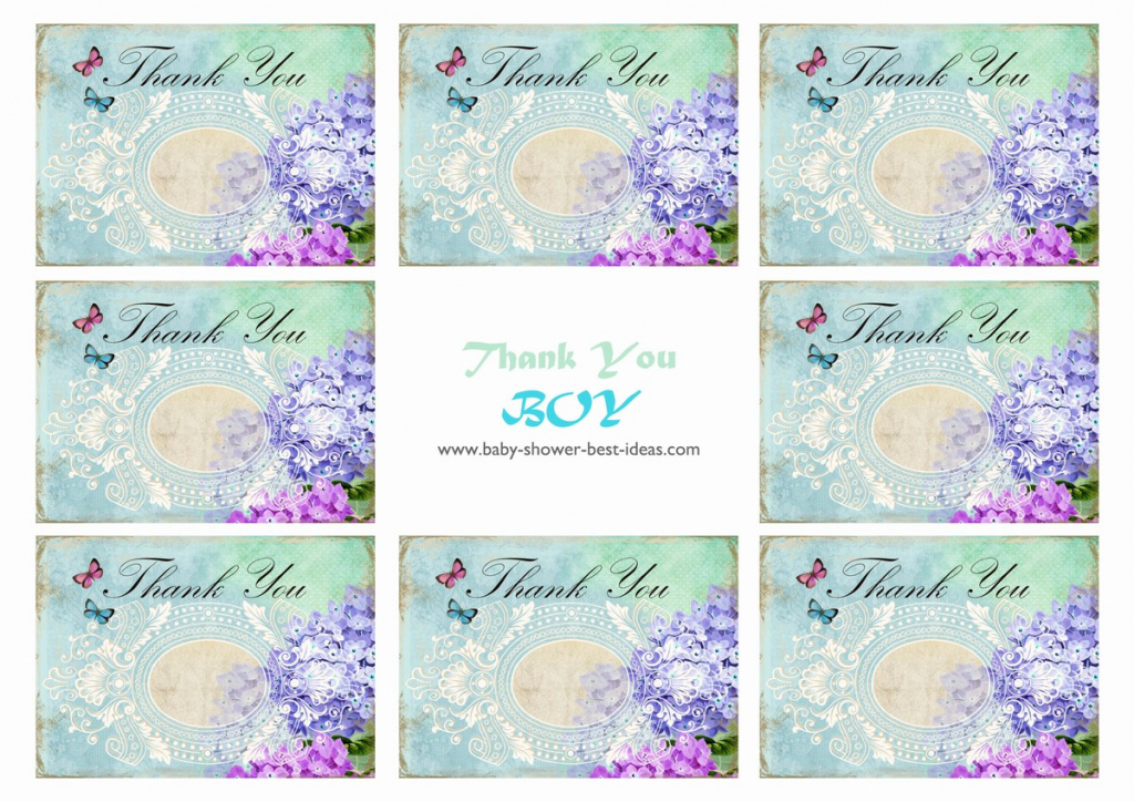 Free Printable Baby Shower Thank You Cards | Free Printable Mermaid Thank You Cards