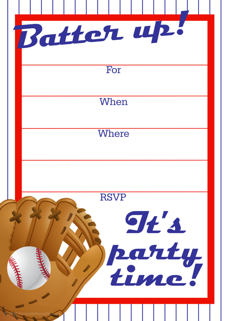 Free Printable Baseball Party Invitation | Party Printables | Printable Sports Birthday Cards