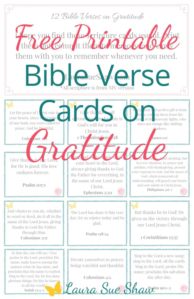 Free Printable Bible Verse Cards On Gratitude | Prayer | Printable | Free Printable Bible Verse Cards