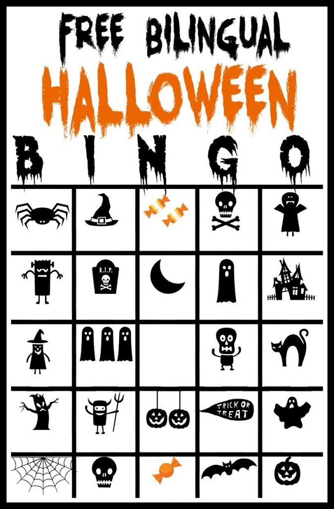 Free Printable Bilingual Halloween Bingo Game | Halloween Crafts And | Fun Printable Halloween Bingo Cards