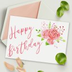 Free Printable Birthday Card With Watercolor Floral Design | Free Printable Birthday Cards For Wife