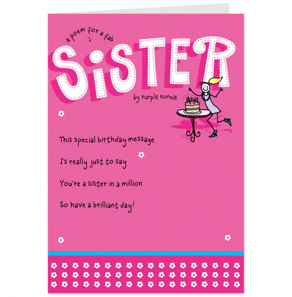 Free Printable Birthday Cards For Sister – Happy Holidays! | Printable Birthday Cards For Sister