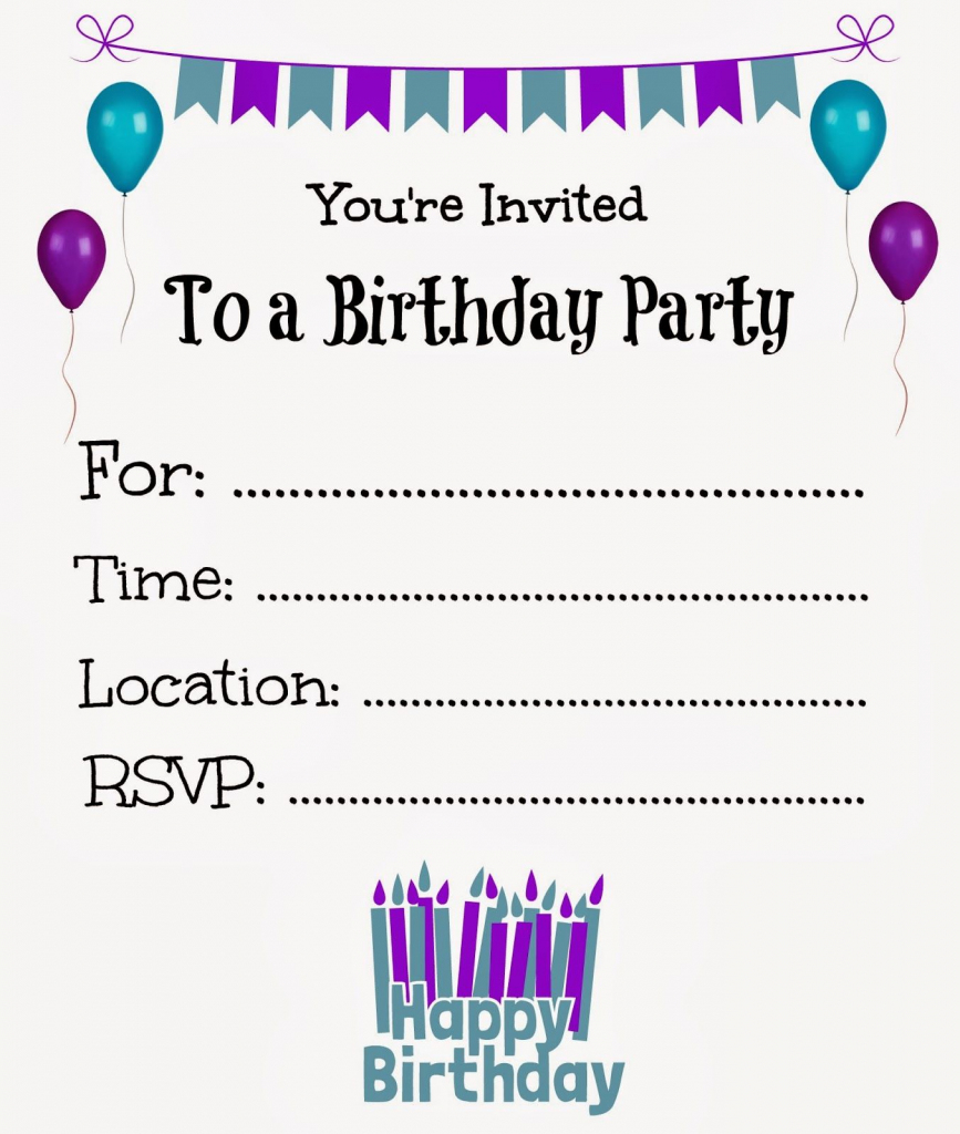 Free Printable Birthday Invitations For Kids #freeprintables | Free Online Printable Birthday Cards