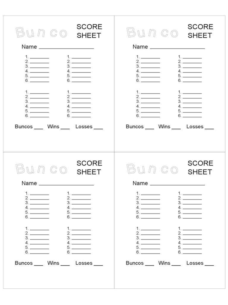 Free Printable Bunco Score Sheets (77+ Images In Collection) Page 1 | Printable Bunco Score Cards Free