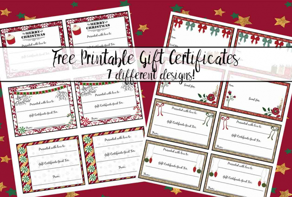 Free Printable Christmas Gift Certificates: 7 Designs, Pick Your | Free Printable Christmas Gift Cards