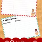 Free Printable Christmas Recipe Cards   Lovely Planner | Printable Recipe Cards For Christmas