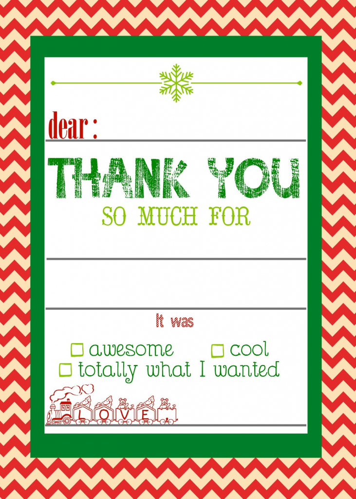 Christmas Thank You Cards Printable Free | Printable Card Free