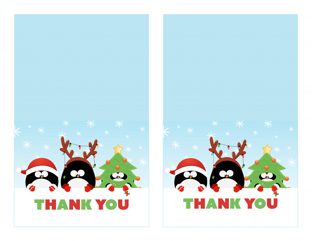 Free Printable Christmas Thank You Cards - Printable Cards | Printable Christmas Thank You Cards