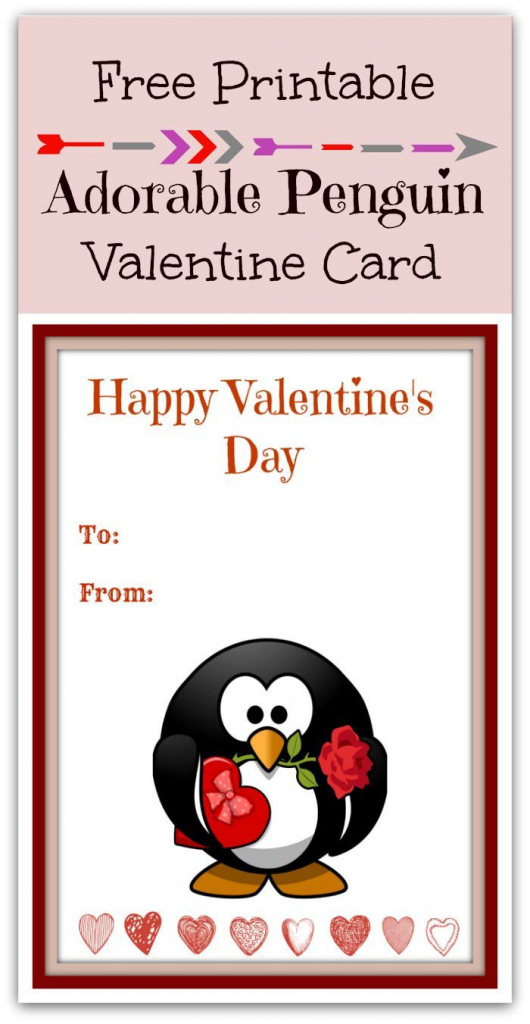Free Printable Cute Penguin Valentine's Day Card | Free Printables | Printable Penguin Valentine Cards