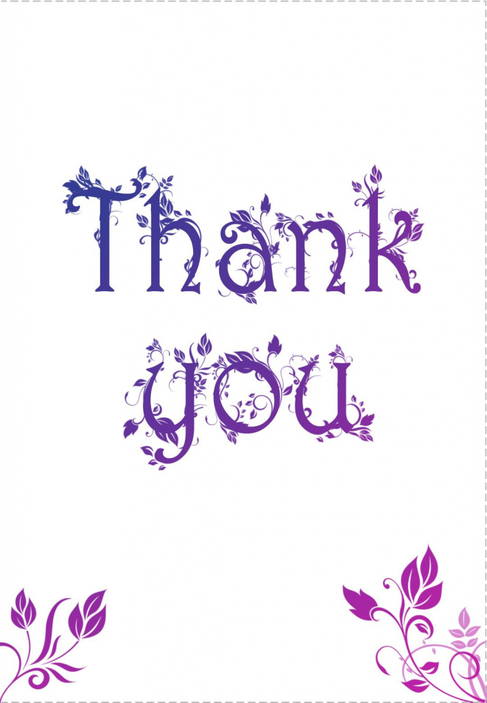 Free Printable Decorated Thank You Card Greeting Card-----Great Site | Thank You Card Free Printable Template