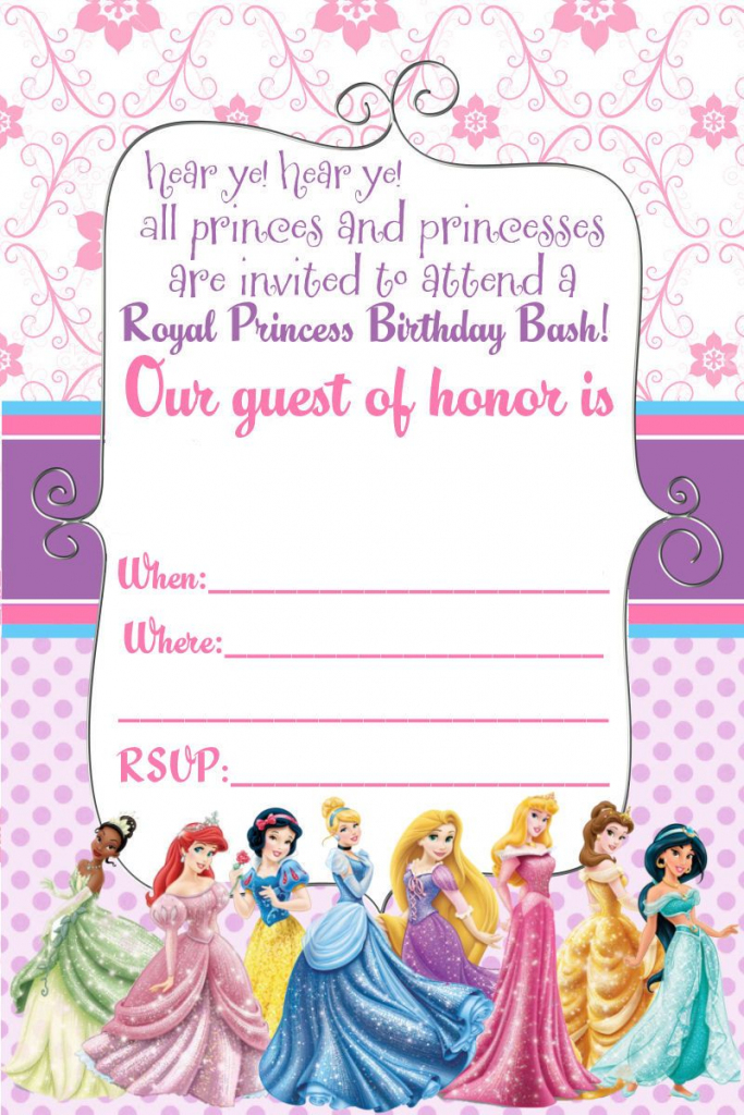 Free Printable Disney Princess Ticket Invitation | Printable | Free Printable Princess Invitation Cards