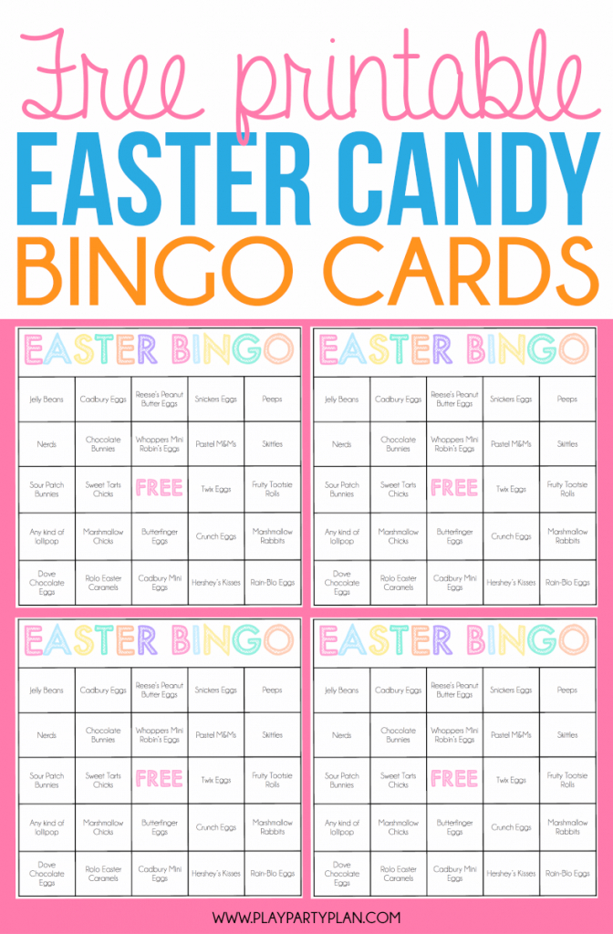 Free Printable Easter Bingo Cards For One Sweet Easter - Play Party Plan | Free Printable Bingo Cards