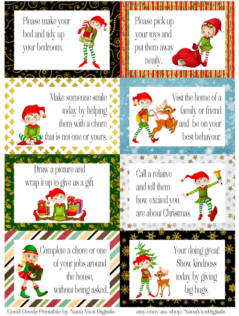 Free Printable Elf Good Deed Cards. A4. Enjoy! | Elf On A Shelf | Printable Elf On The Shelf Note Cards
